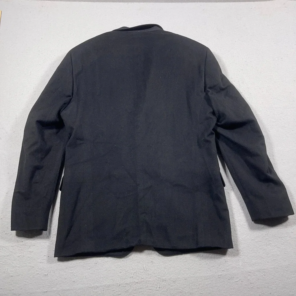 Cashmere Blazer Men 40‎ L-T Regular Fit Black Quiet Luxury Coat Old Money